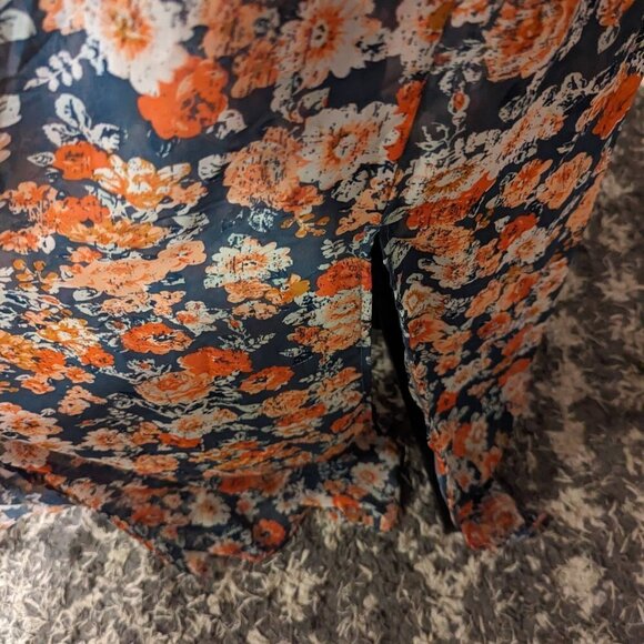 New Look Long Sleeve Floral Maxi Dress w/ Front Slits | Size 1X - Picture 4 of 7